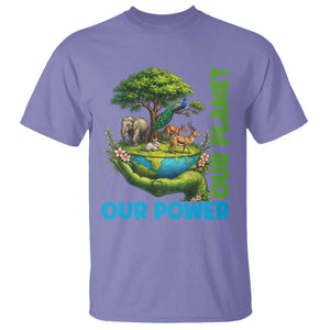 Our Power Our Planet T Shirt Earth Day Nature Lover Gift TS12 Violet Print Your Wear