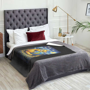 Earth Day Throw Blanket Starry Night Cat Hugging Earth TS12 Print Your Wear
