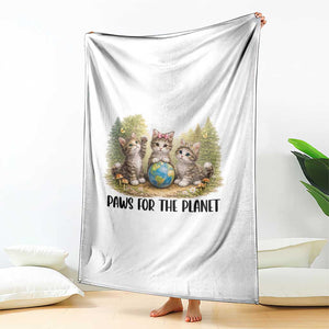Earth Day Cat Lover Throw Blanket Paws For The Planet TS12 Print Your Wear