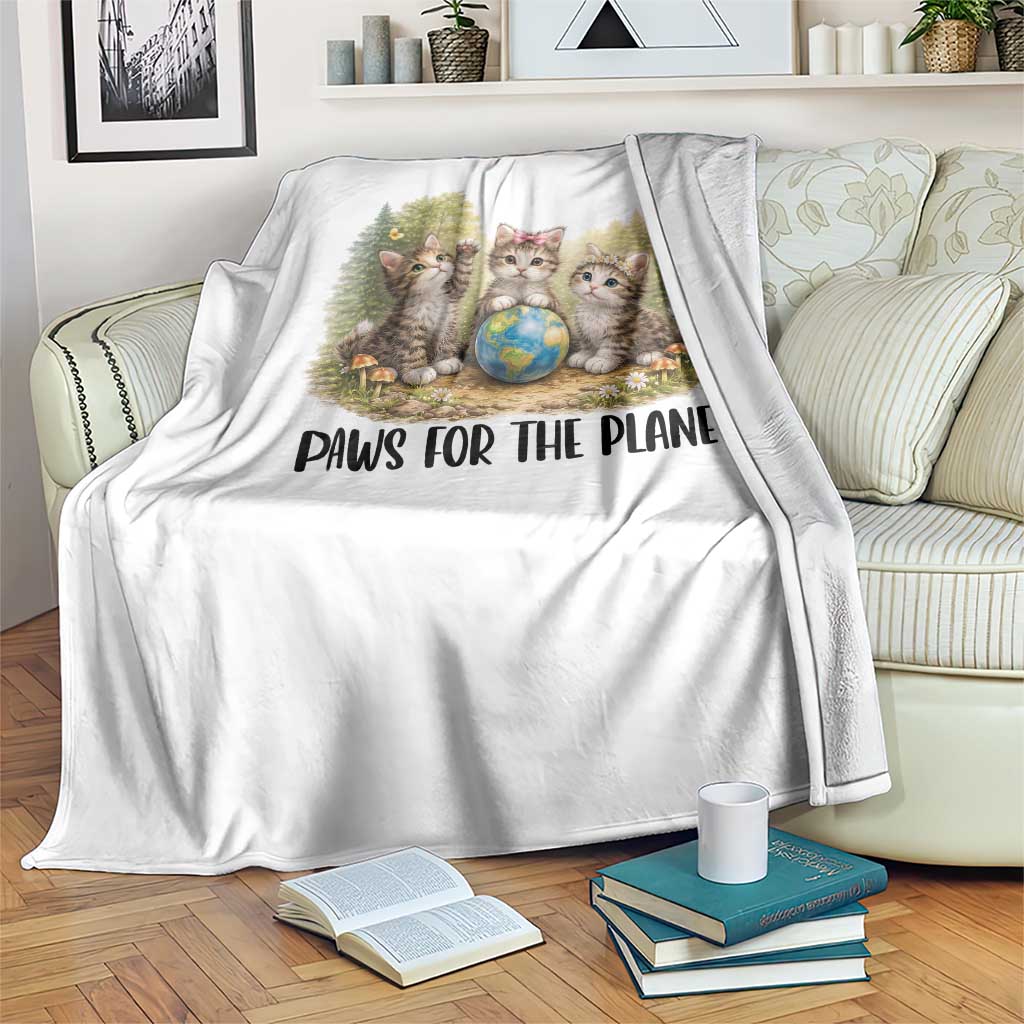 Earth Day Cat Lover Throw Blanket Paws For The Planet TS12 Print Your Wear