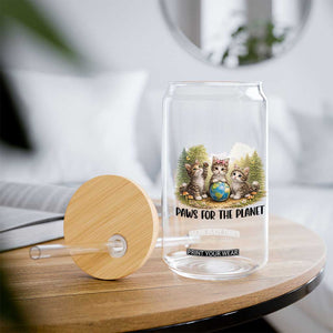 Earth Day Cat Lover Glass Can Paws For The Planet TS12 Print Your Wear