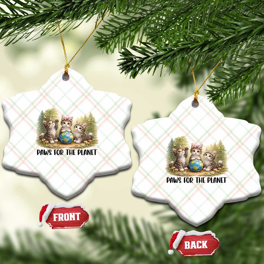 Earth Day Cat Lover Ceramic Ornament Paws For The Planet TS12 Print Your Wear
