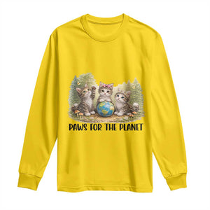 Earth Day Cat Lover Long Sleeve Shirt Paws For The Planet TS12 Daisy Print Your Wear
