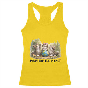 Earth Day Cat Lover Racerback Tank Top Paws For The Planet TS12 Daisy Print Your Wear