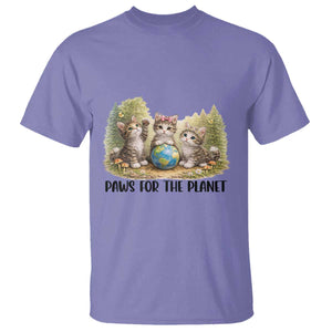 Earth Day Cat Lover T Shirt Paws For The Planet TS12 Violet Print Your Wear