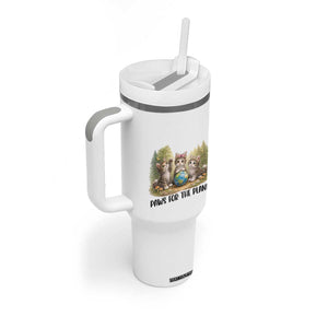 Earth Day Cat Lover Tumbler With Handle Paws For The Planet TS12 Print Your Wear