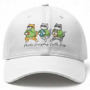Make Everyday Earth Day Baseball Cap Eco Friendly Cat Lover TS12 Print Your Wear