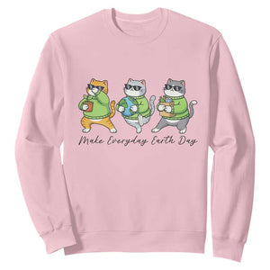 Make Everyday Earth Day Sweatshirt Eco Friendly Cat Lover TS12 Light Pink Print Your Wear
