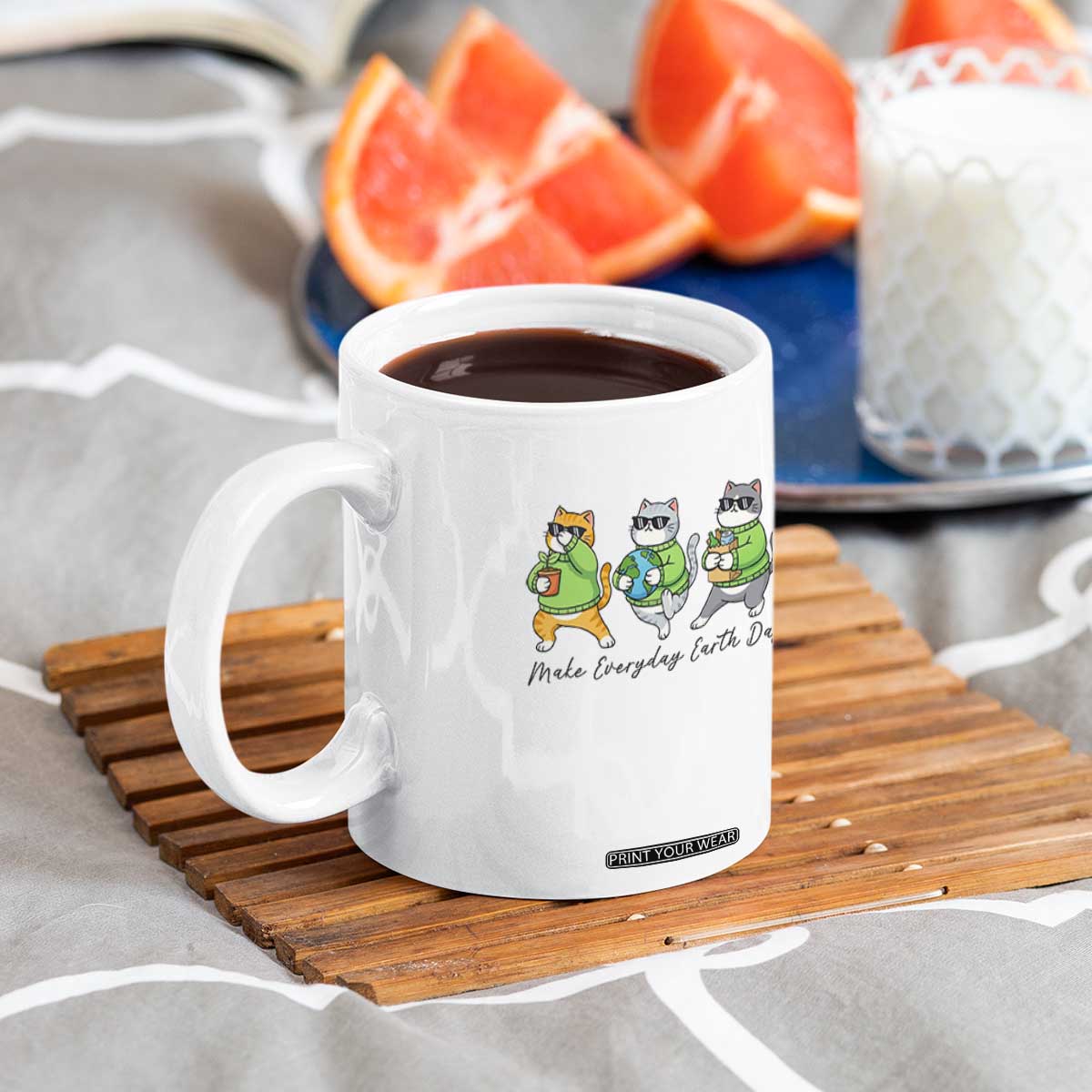 Make Everyday Earth Day Coffee Mug Eco Friendly Cat Lover TS12 Print Your Wear