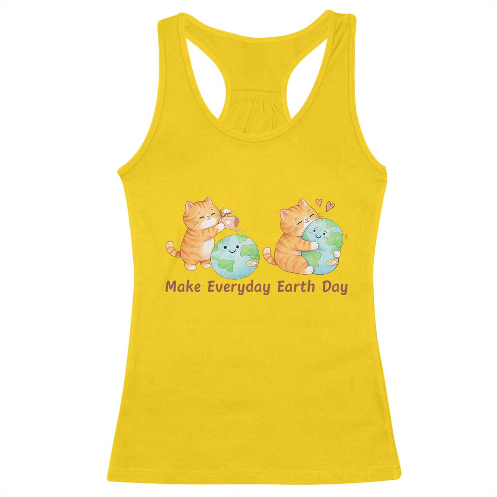Make Everyday Earth Day Racerback Tank Top Cute Cat Healing Planet Earth TS12 Daisy Print Your Wear