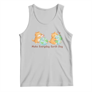 Make Everyday Earth Day Tank Top Cute Cat Healing Planet Earth TS12 Ash Print Your Wear
