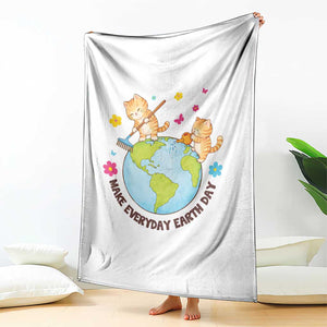 Make Everyday Earth Day Throw Blanket Funny Cat Lover Gift TS12 Print Your Wear
