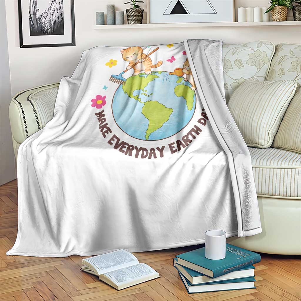 Make Everyday Earth Day Throw Blanket Funny Cat Lover Gift TS12 Print Your Wear