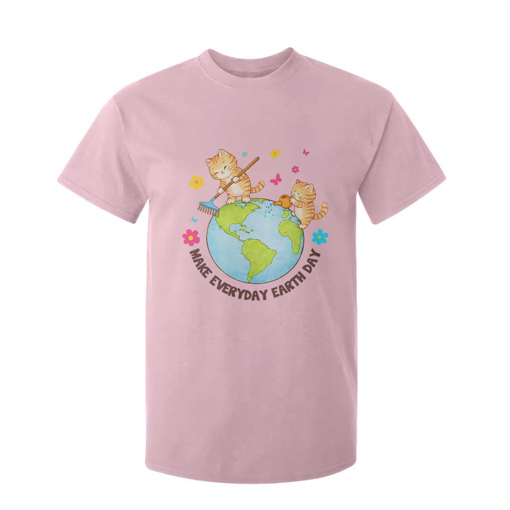 Make Everyday Earth Day T Shirt For Kid Funny Cat Lover Gift TS12 Light Pink Print Your Wear