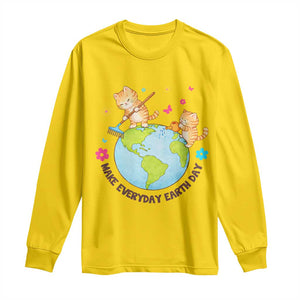Make Everyday Earth Day Long Sleeve Shirt Funny Cat Lover Gift TS12 Daisy Print Your Wear