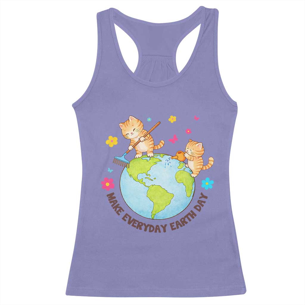 Make Everyday Earth Day Racerback Tank Top Funny Cat Lover Gift TS12 Violet Print Your Wear