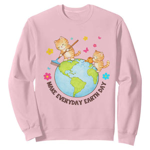 Make Everyday Earth Day Sweatshirt Funny Cat Lover Gift TS12 Light Pink Print Your Wear