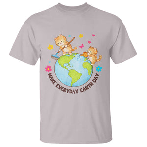 Make Everyday Earth Day T Shirt Funny Cat Lover Gift TS12 Ice Gray Print Your Wear