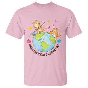 Make Everyday Earth Day T Shirt Funny Cat Lover Gift TS12 Light Pink Print Your Wear