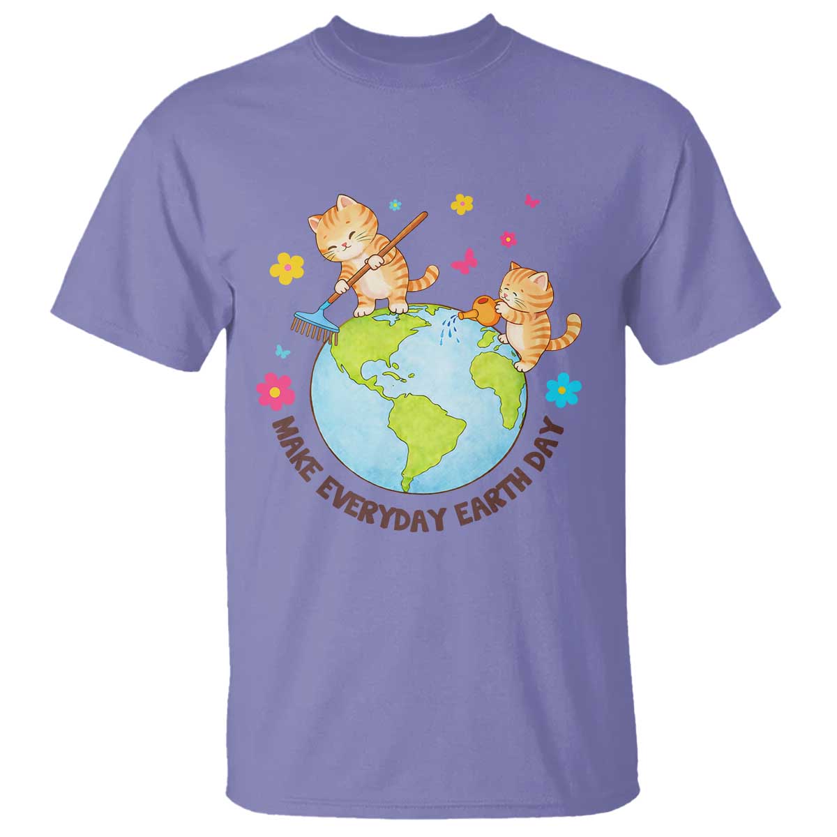 Make Everyday Earth Day T Shirt Funny Cat Lover Gift TS12 Violet Print Your Wear