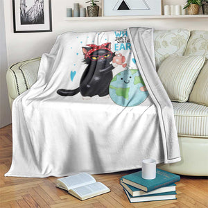 Just A Cat Who Loves The Earth Throw Blanket Earth Day Cat Lover Gift TS12 Print Your Wear