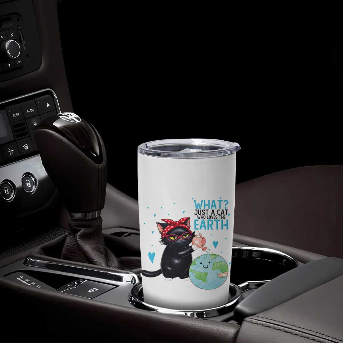 Just A Cat Who Loves The Earth Tumbler Cup Earth Day Cat Lover Gift TS12 Print Your Wear