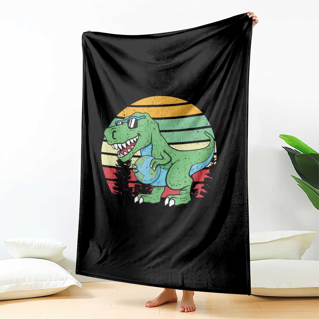 Funny Earth Day Dinosaur Lover Throw Blanket Save The Planet TS12 Print Your Wear