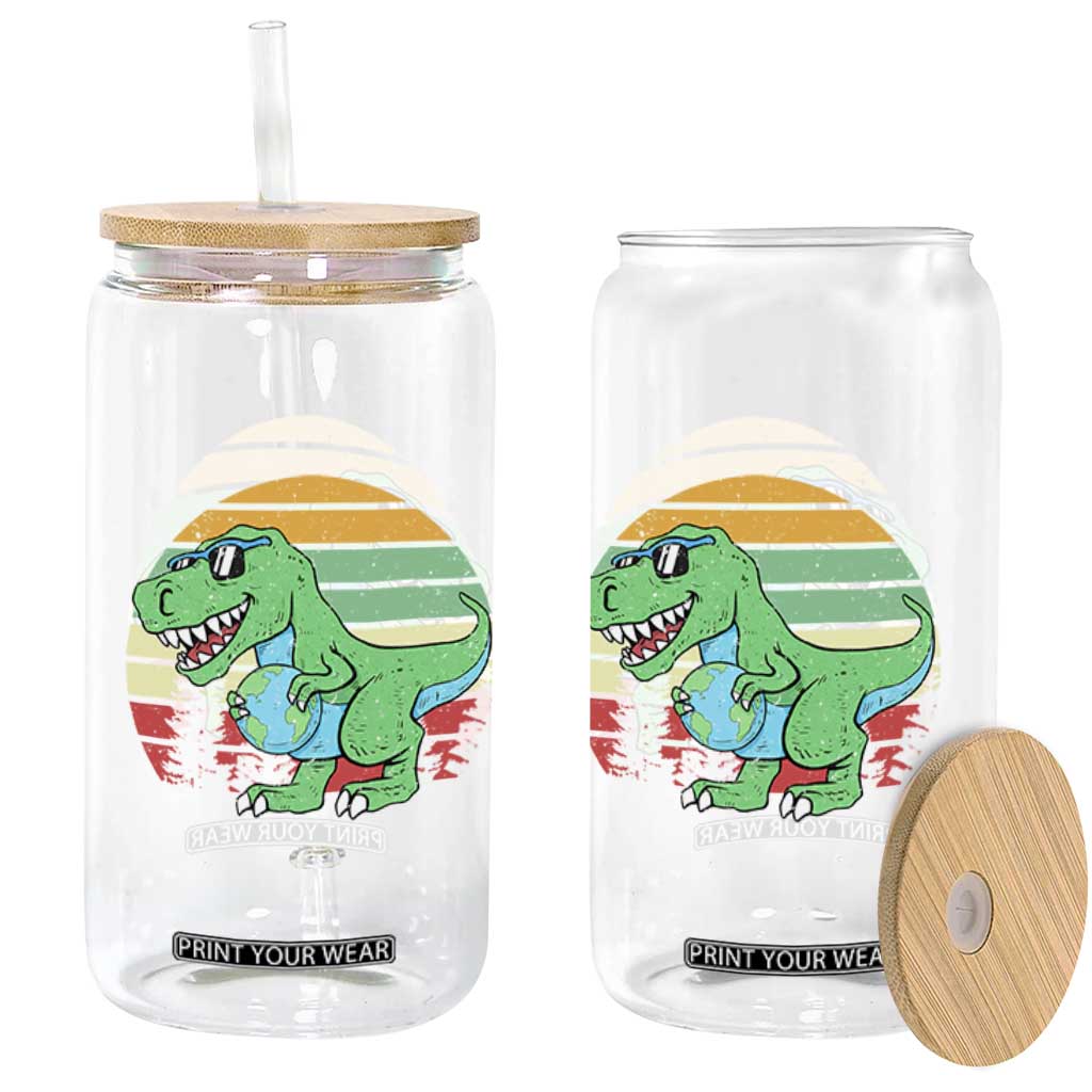 Funny Earth Day Dinosaur Lover Glass Can Save The Planet TS12 Print Your Wear