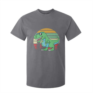 Funny Earth Day Dinosaur Lover T Shirt For Kid Save The Planet TS12 Charcoal Print Your Wear