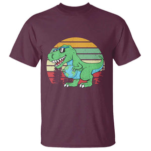 Funny Earth Day Dinosaur Lover T Shirt Save The Planet TS12 Maroon Print Your Wear