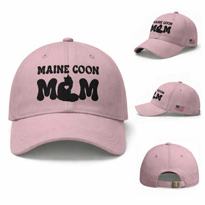 Maine Coon Mom Baseball Cap Cat Lover Gift For Her TS12 Baseball Cap Universal Fit Light Pink Print Your Wear