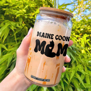 Maine Coon Mom Glass Can Cat Lover Gift For Her TS12 White Print Your Wear