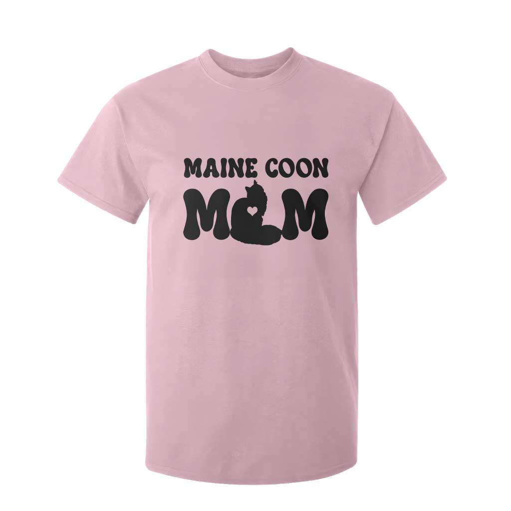 Maine Coon Mom T Shirt For Kid Cat Lover Gift For Her TS12 Light Pink Print Your Wear