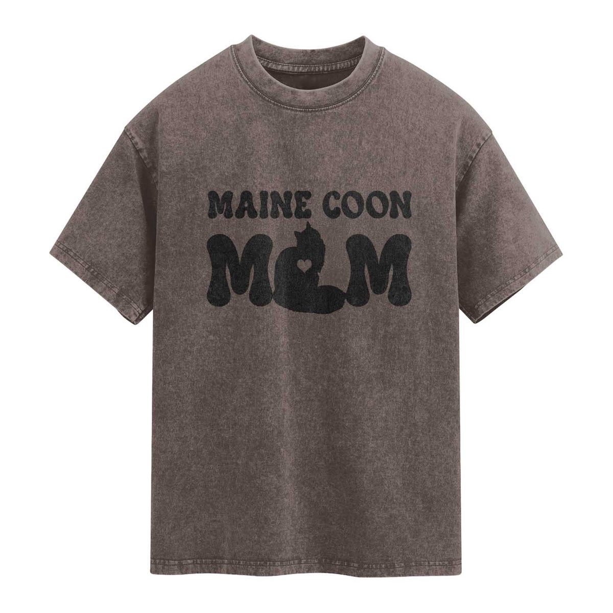 Maine Coon Mom Washed Cotton T-Shirt Cat Lover Gift For Her