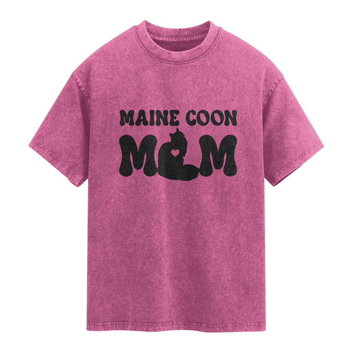 Maine Coon Mom Washed Cotton T-Shirt Cat Lover Gift For Her