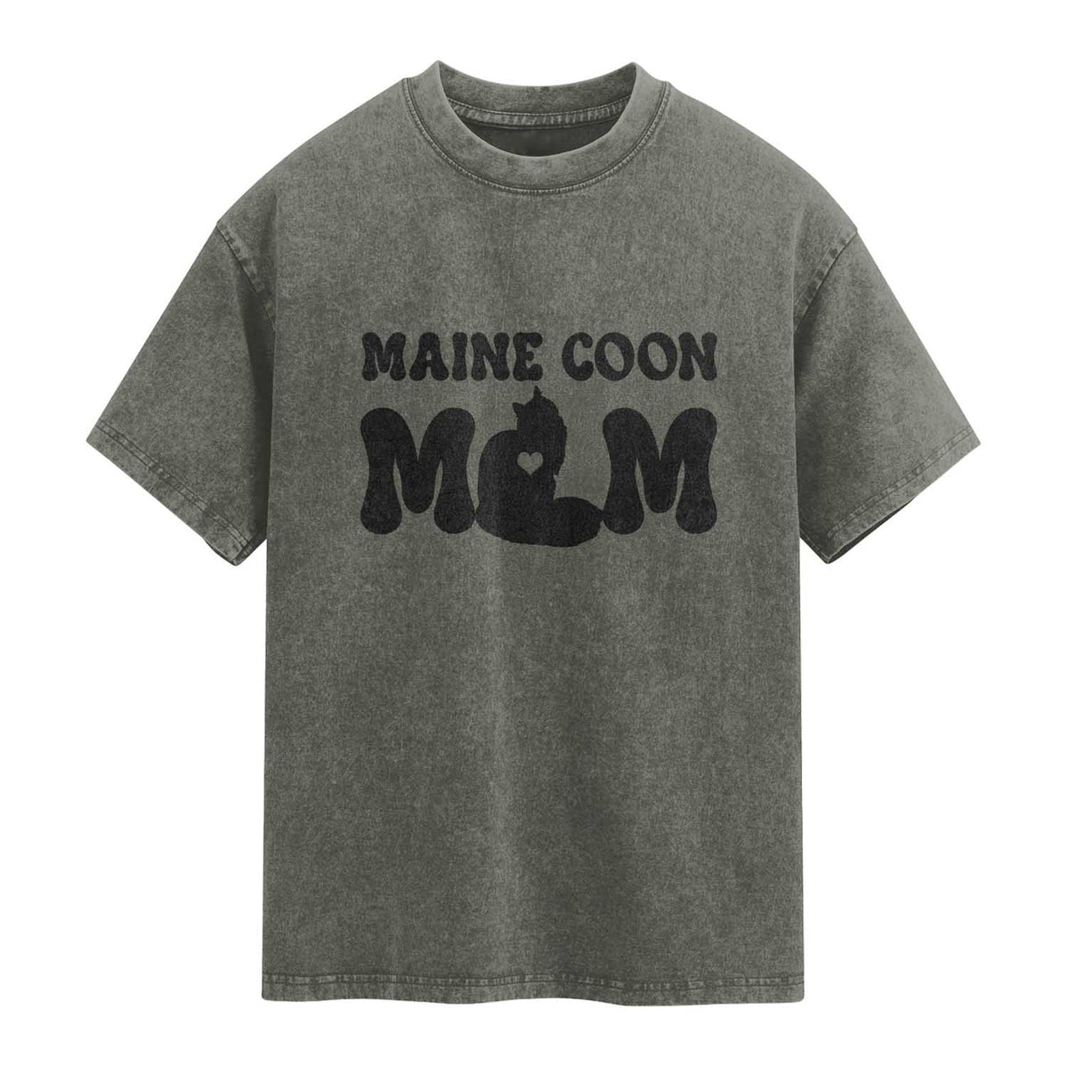 Maine Coon Mom Washed Cotton T-Shirt Cat Lover Gift For Her