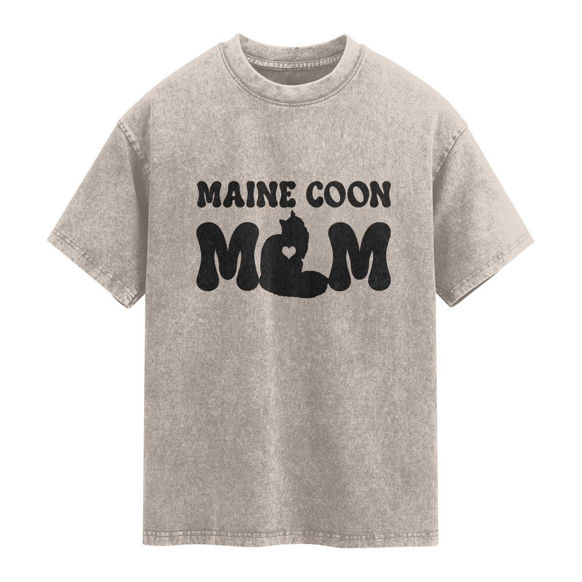 Maine Coon Mom Washed Cotton T-Shirt Cat Lover Gift For Her