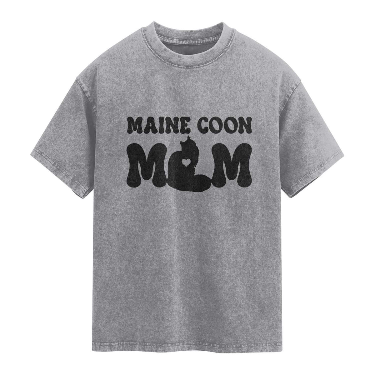 Maine Coon Mom Washed Cotton T-Shirt Cat Lover Gift For Her