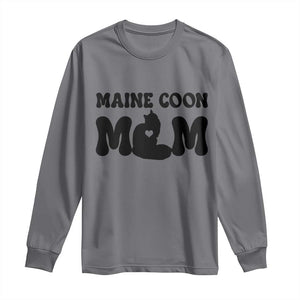 Maine Coon Mom Long Sleeve Shirt Cat Lover Gift For Her TS12 Charcoal Print Your Wear