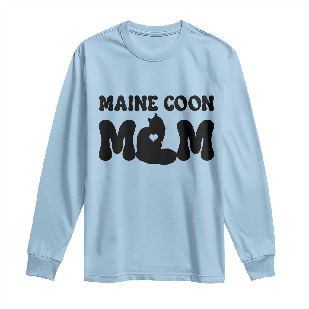 Maine Coon Mom Long Sleeve Shirt Cat Lover Gift For Her TS12 Light Blue Print Your Wear