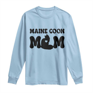 Maine Coon Mom Long Sleeve Shirt Cat Lover Gift For Her TS12 Light Blue Print Your Wear