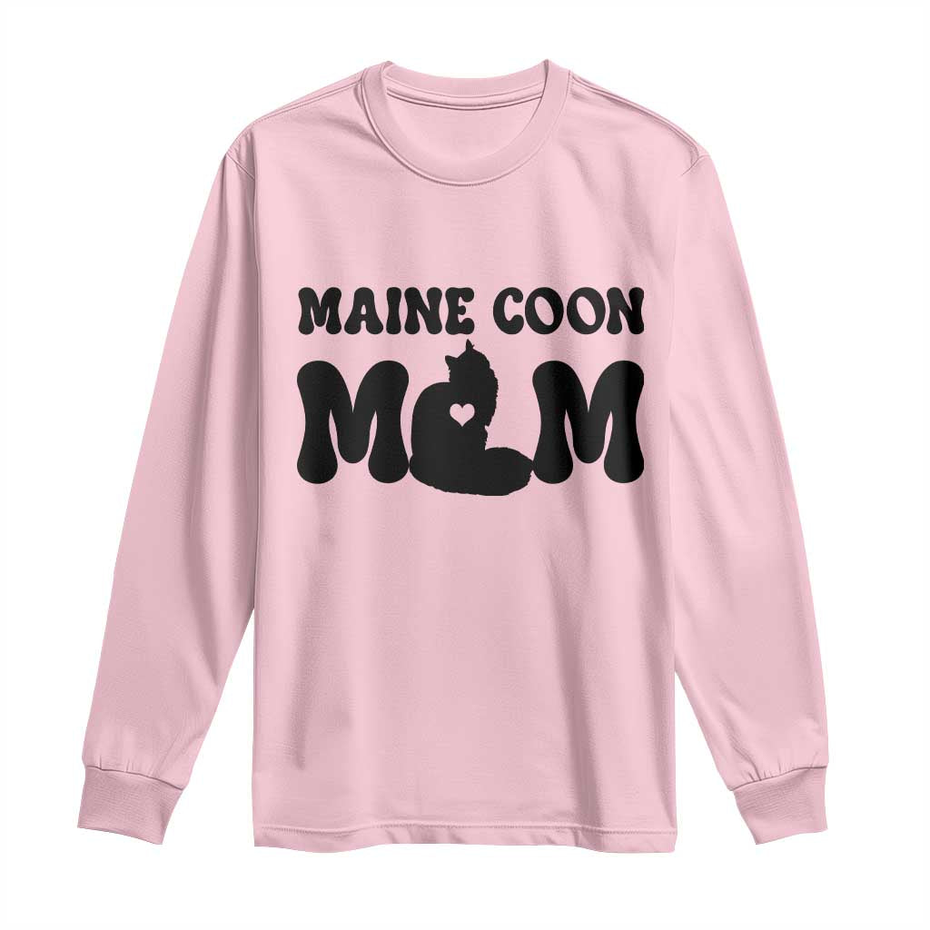 Maine Coon Mom Long Sleeve Shirt Cat Lover Gift For Her TS12 Light Pink Print Your Wear