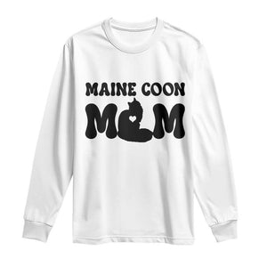 Maine Coon Mom Long Sleeve Shirt Cat Lover Gift For Her TS12 White Print Your Wear