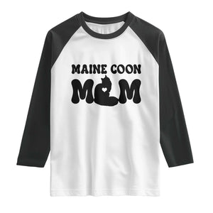 Maine Coon Mom Raglan Shirt Cat Lover Gift For Her TS12 White Black Print Your Wear