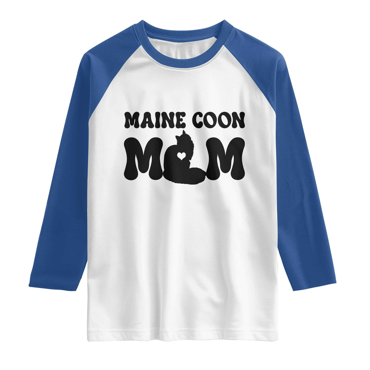Maine Coon Mom Raglan Shirt Cat Lover Gift For Her TS12 White Royal Print Your Wear
