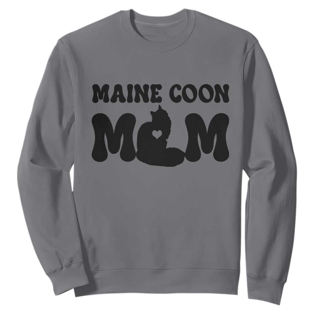 Maine Coon Mom Sweatshirt Cat Lover Gift For Her TS12 Charcoal Print Your Wear