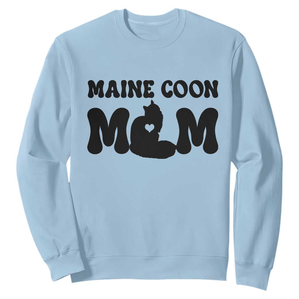 Maine Coon Mom Sweatshirt Cat Lover Gift For Her TS12 Light Blue Print Your Wear