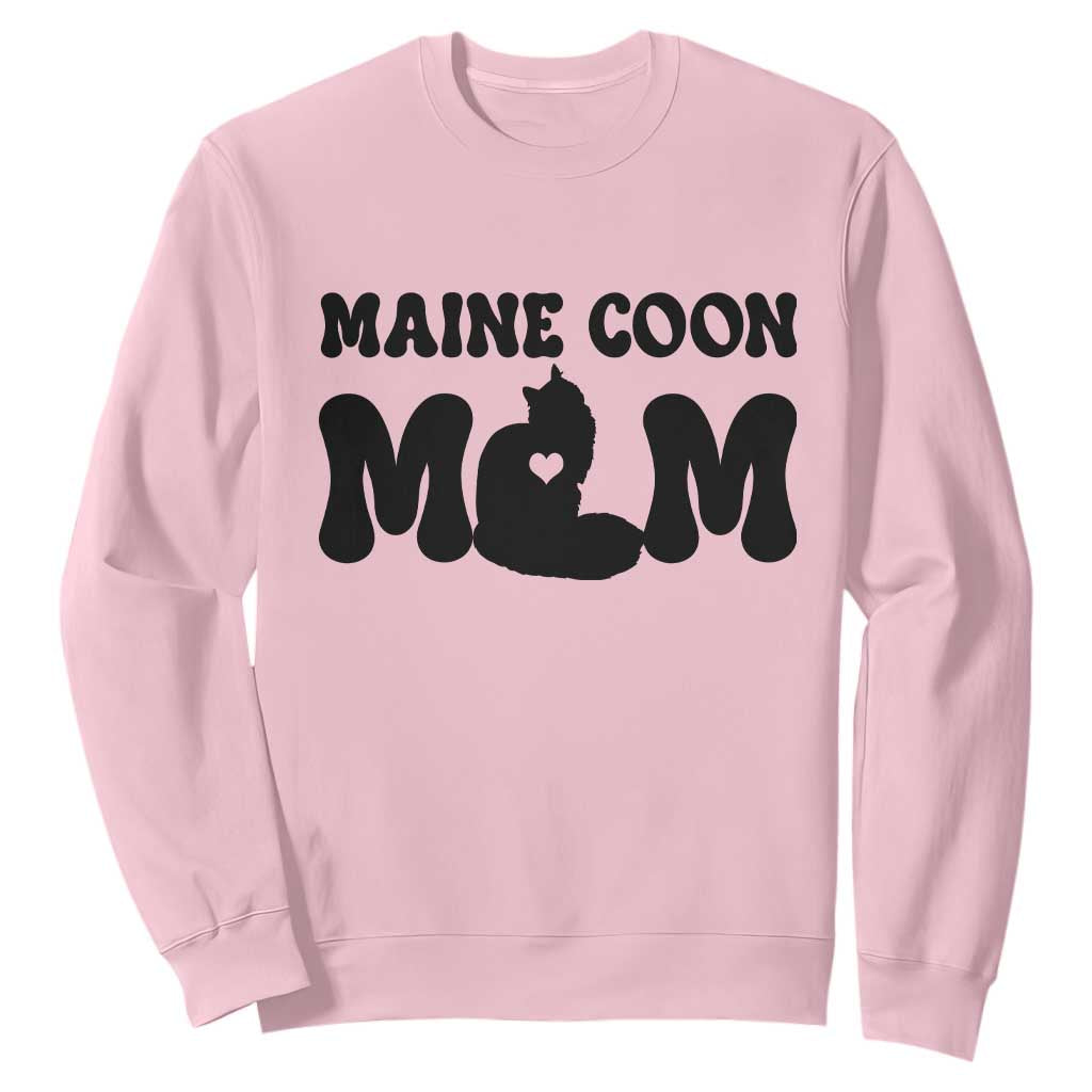 Maine Coon Mom Sweatshirt Cat Lover Gift For Her TS12 Light Pink Print Your Wear