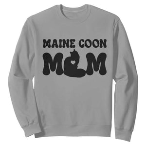 Maine Coon Mom Sweatshirt Cat Lover Gift For Her TS12 Sport Gray Print Your Wear
