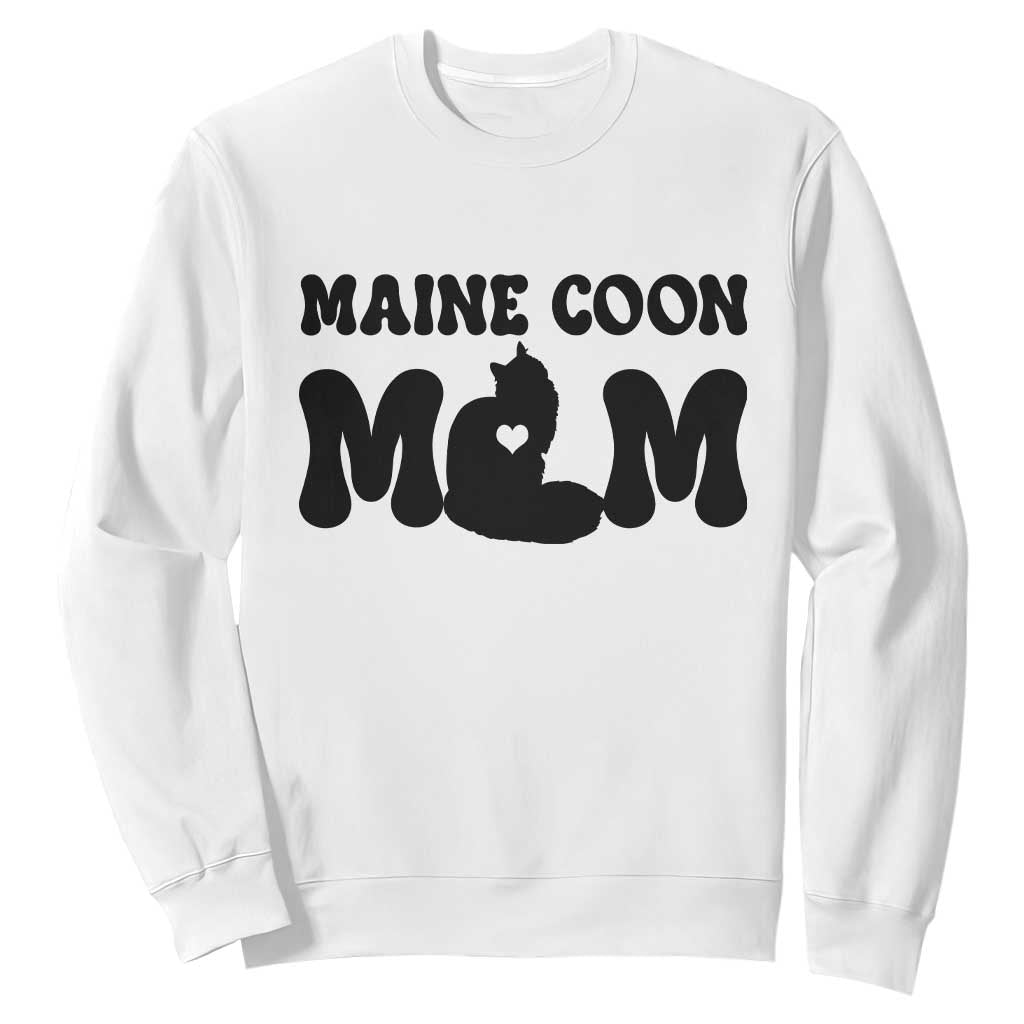 Maine Coon Mom Sweatshirt Cat Lover Gift For Her TS12 White Print Your Wear